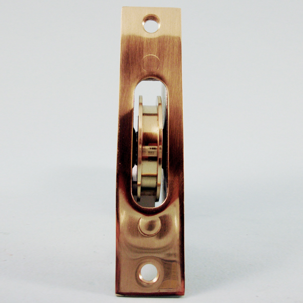 THD139/PB • Polished Brass • Square • Sash Pulley With Steel Body and 50mm [2] Brass Ball Bearing Pulley